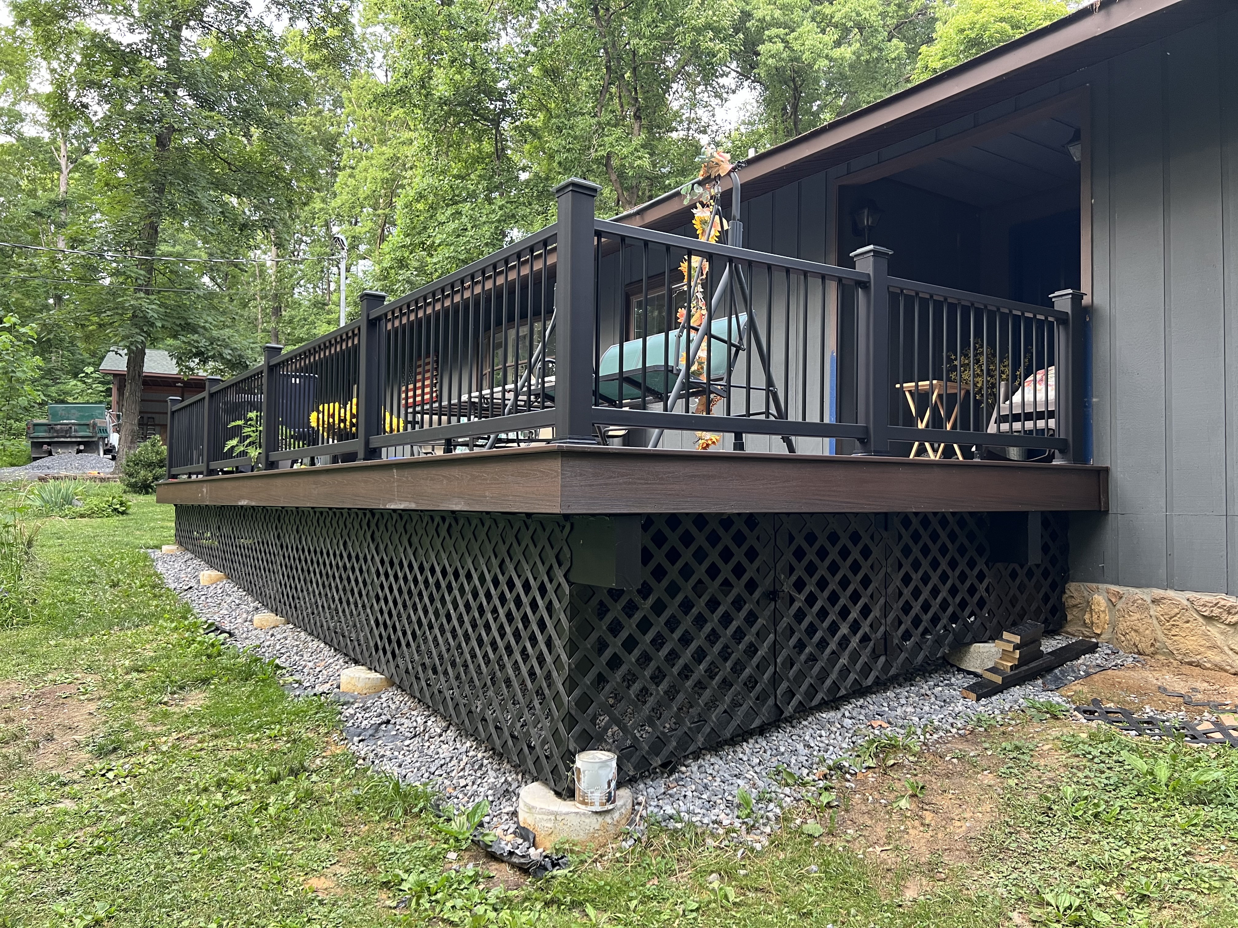 Completed composite deck with aluminum railing Tri-Cities TN